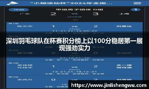 深圳羽毛球队在杯赛积分榜上以100分稳居第一展现强劲实力